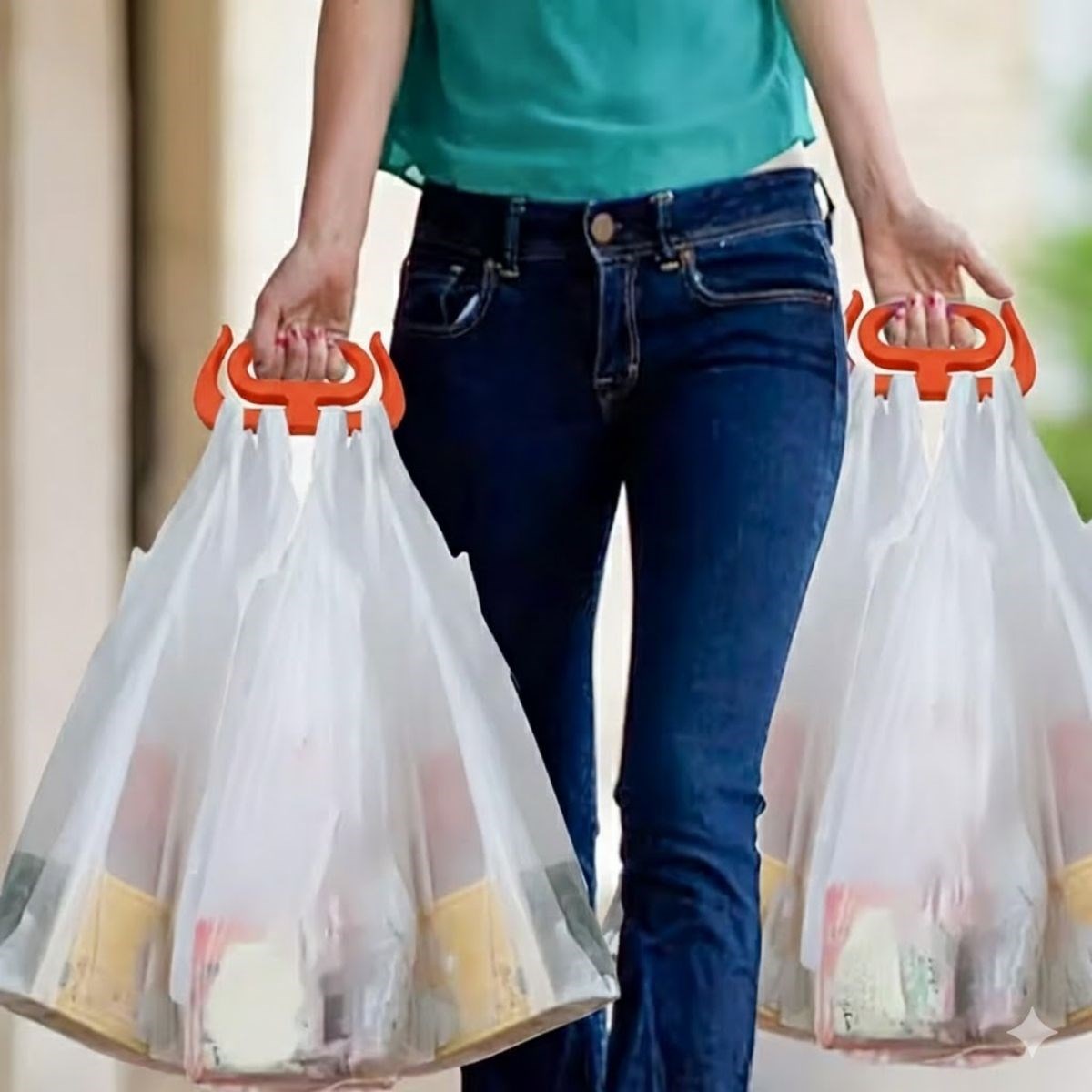 "BUFFER® Ergonomik Poşet Taşıma Aparatı – Ağır Yük Taşıyıcı Tutacak, Elden Kesme Yapmayan Kolay Taşıma Kancası, Market ve Alışveriş Çantası Taşıyıcısı