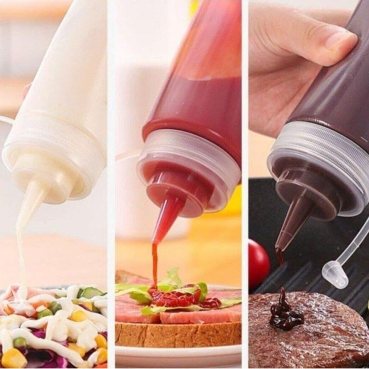 Şeffaf Kapaklı Sızdırmaz Yağlık Sosluk Şişesi Plastik Yağdanlık 400 ml AP-9028 — Veyo — görsel 2