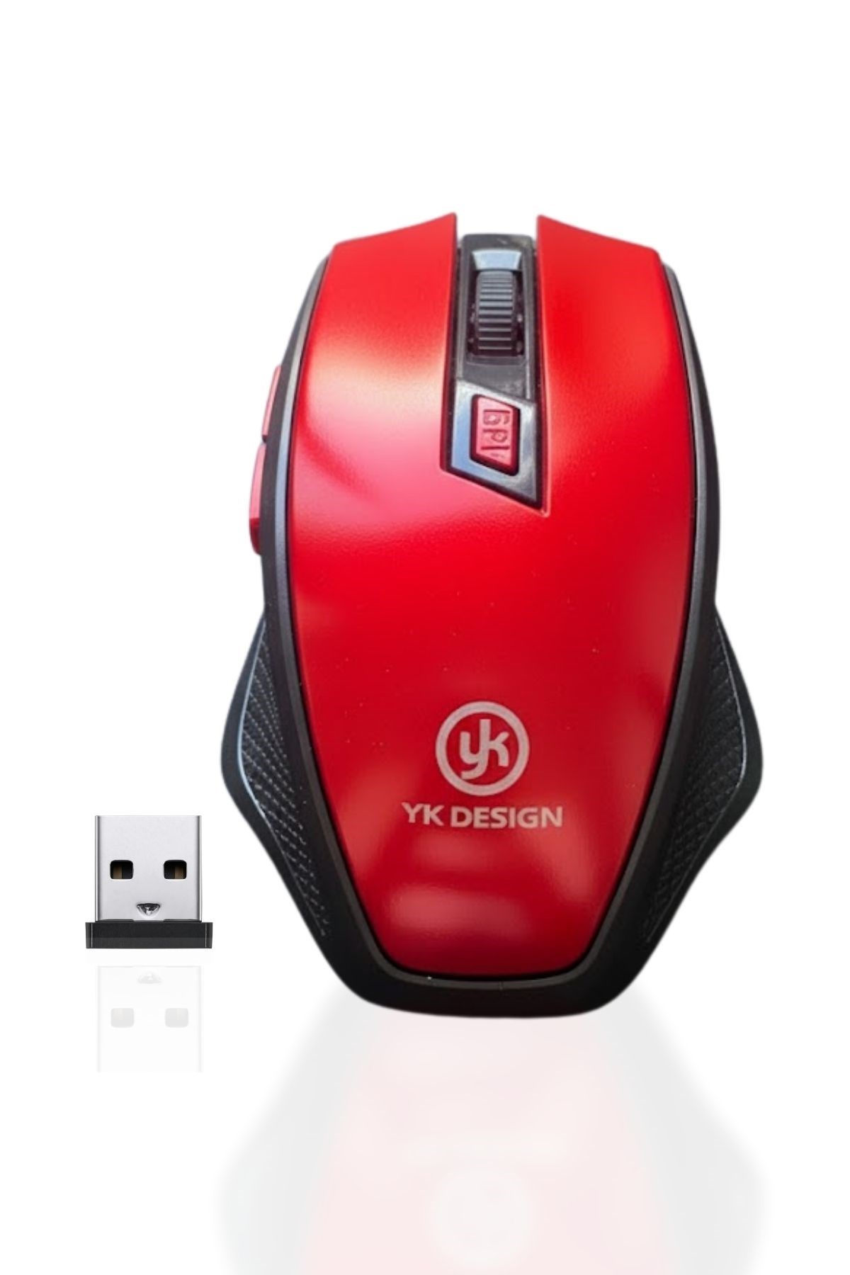 Kırmızı Renkli Baş Parmak Destekli Ergonomik Sessiz Kablosuz Mouse – USB Alıcılı, Ofis ve Oyun İçin Konforlu Bilgisayar Faresi MS6300 — Veyo — görsel 6
