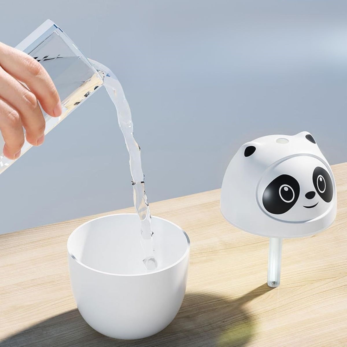 Sevimli Panda Figürlü Hava Nemlendirici – Ultrasonik Soğuk Buhar Makinesi, LED Işıklı Masaüstü Oda Nemlendirici — Veyo — görsel 4