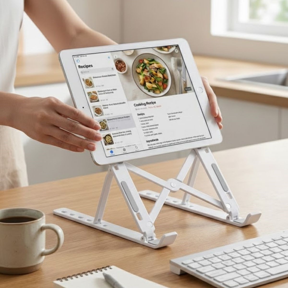 Plastik Katlanır Tablet Standı – Ayarlanabilir Açılı, Taşınabilir Masaüstü Telefon ve Tablet Tutucu Stand — Veyo — görsel 3