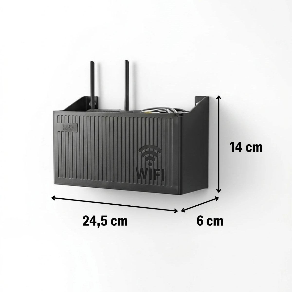 Duvar Tipi Wi-Fi Modem Saklama Kutusu(Siyah) – Kablo Düzenleyici Router Raf Organizer — Veyo — görsel 5