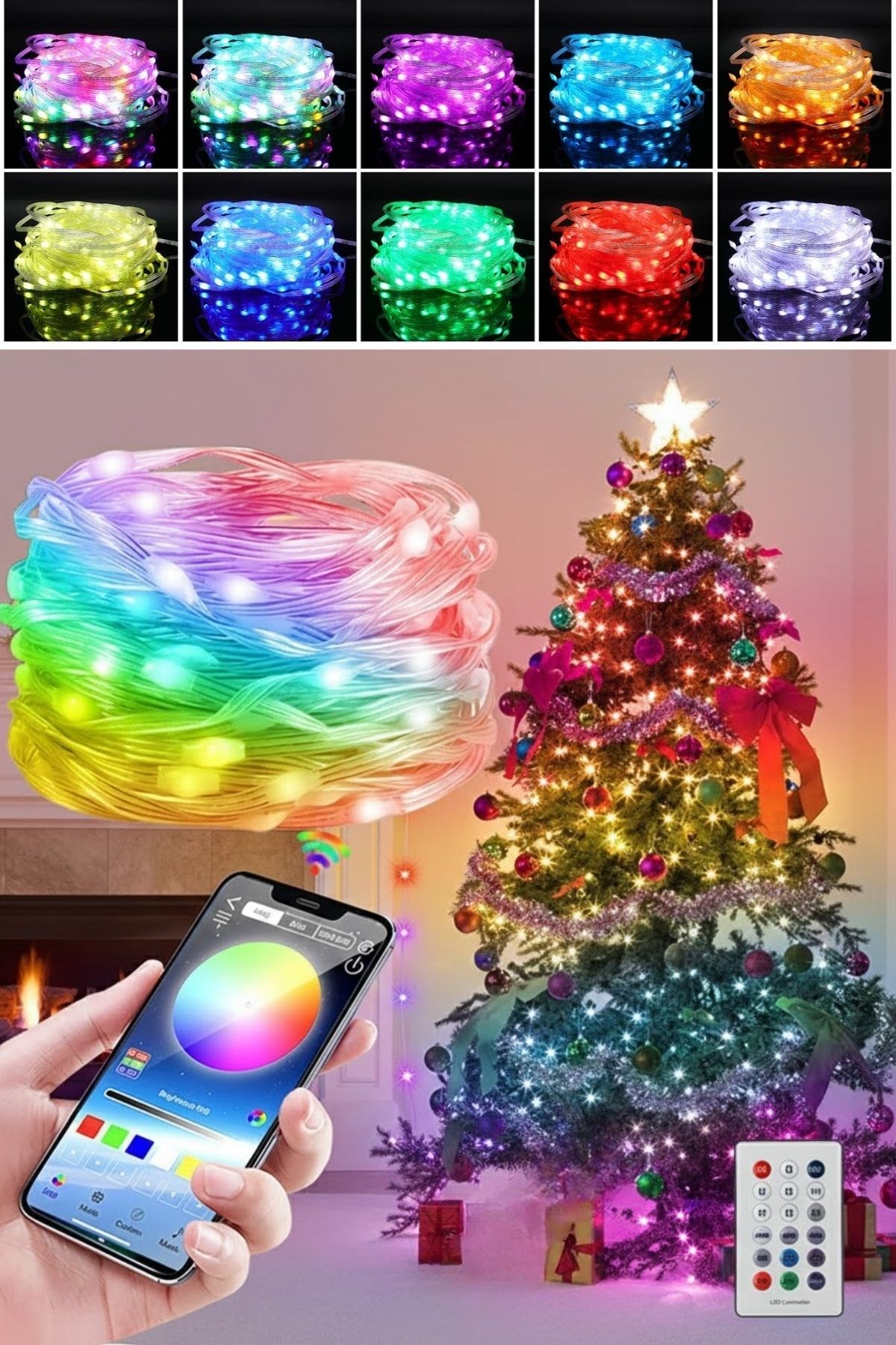 10 MT Uzaktan Kumandalı USB LED Işık – Çok Modlu Dekoratif Ortam Aydınlatmas
