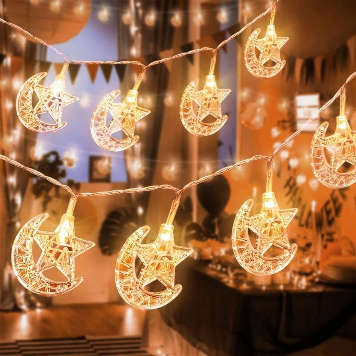 Hilal ve Yıldız Şekilli 3.5 Metre USB LED Işık – 20 LED’li Dekoratif ...