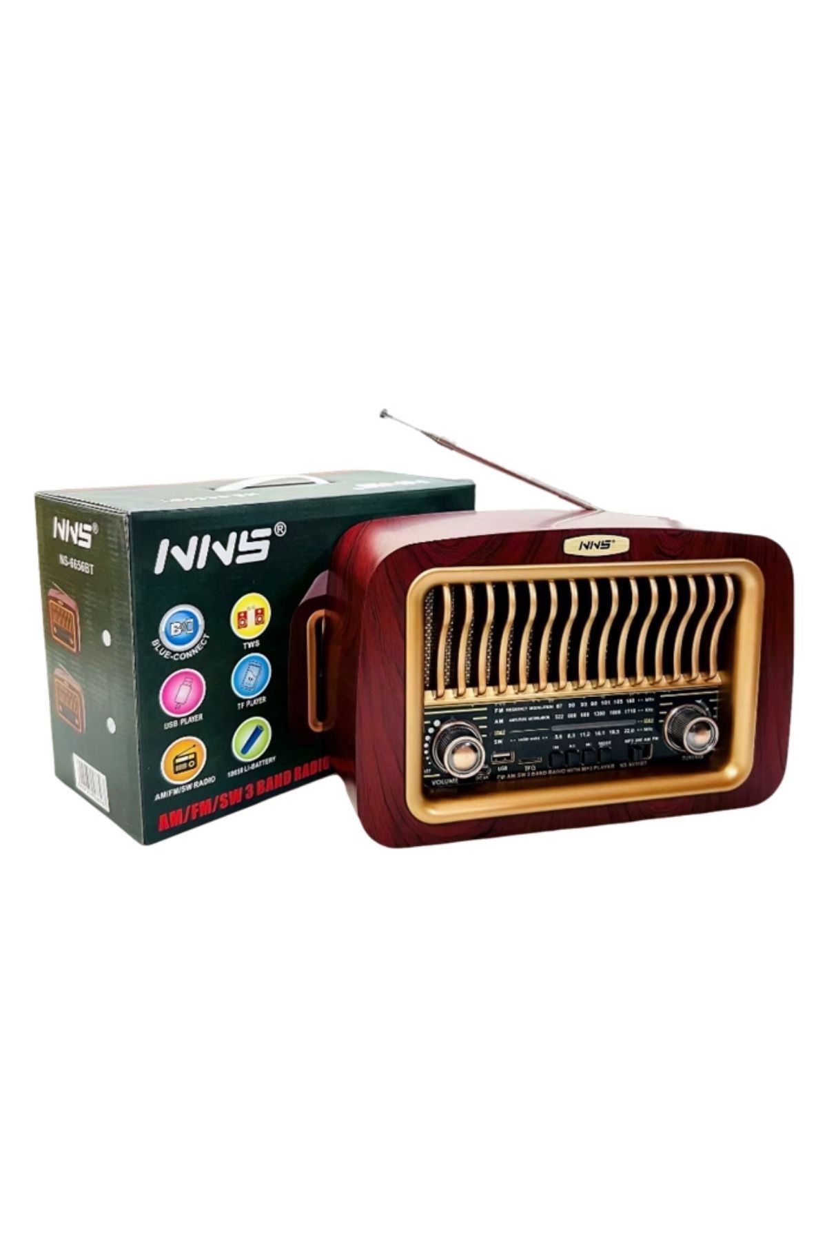 Taşınabilir Klasik AM/FM/SW Transistör Retro Nostaljik Radyo USB Şarjlı — Veyo — görsel 3