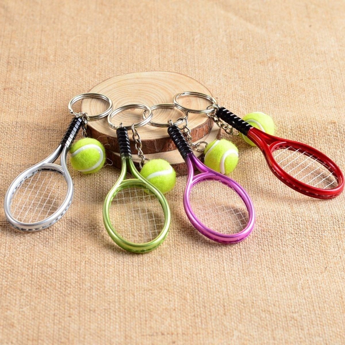 Gerçekçi Tenis Raketi Tasarımlı Şık Anahtarlık Kolye Çanta Süsü Tennis Keychain — Veyo — görsel 5