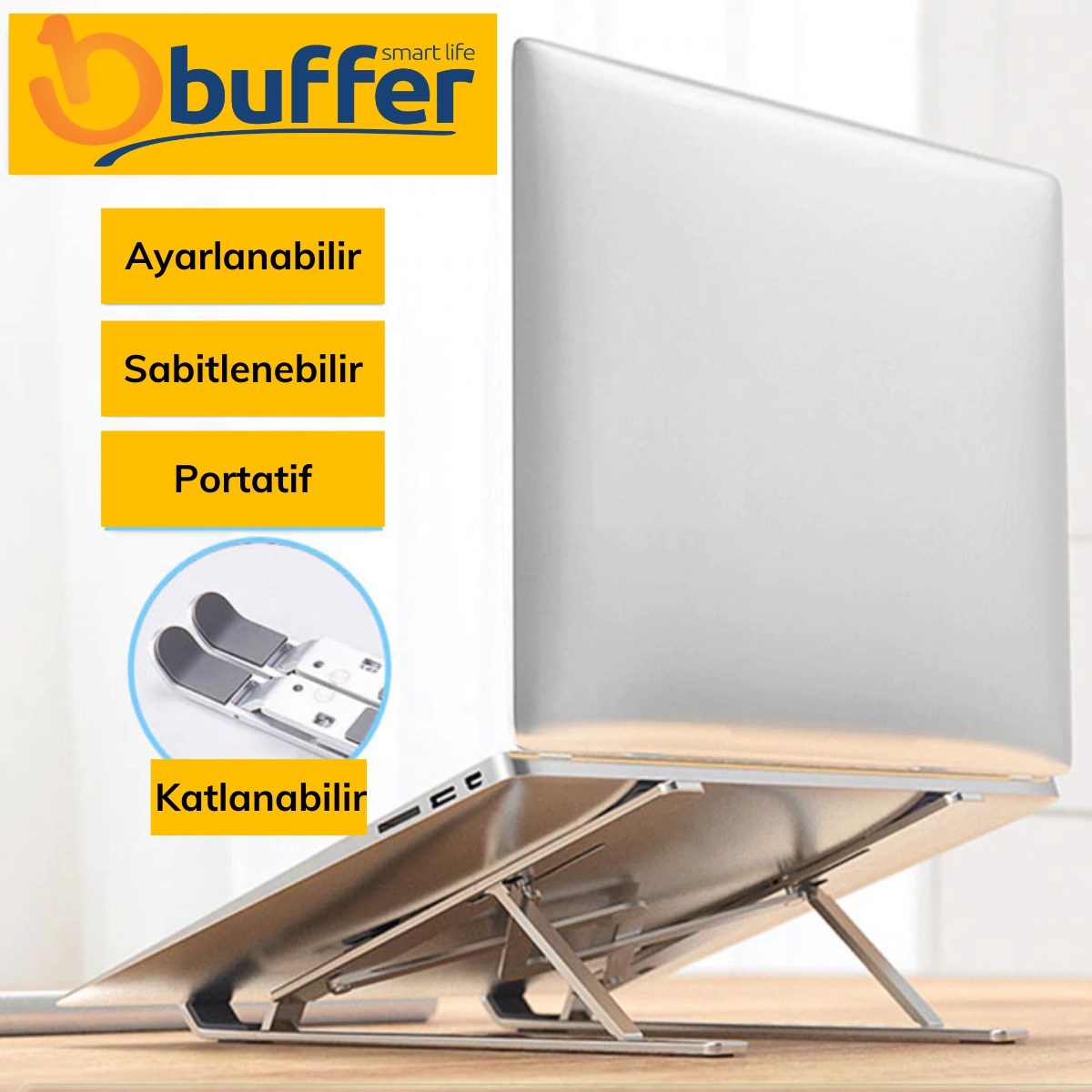 Ayarlanabilir Dizüstü Destek Tabanı Tamamen Katlanabilir Taşınabilir Laptop Yükseltici — Veyo — görsel 5