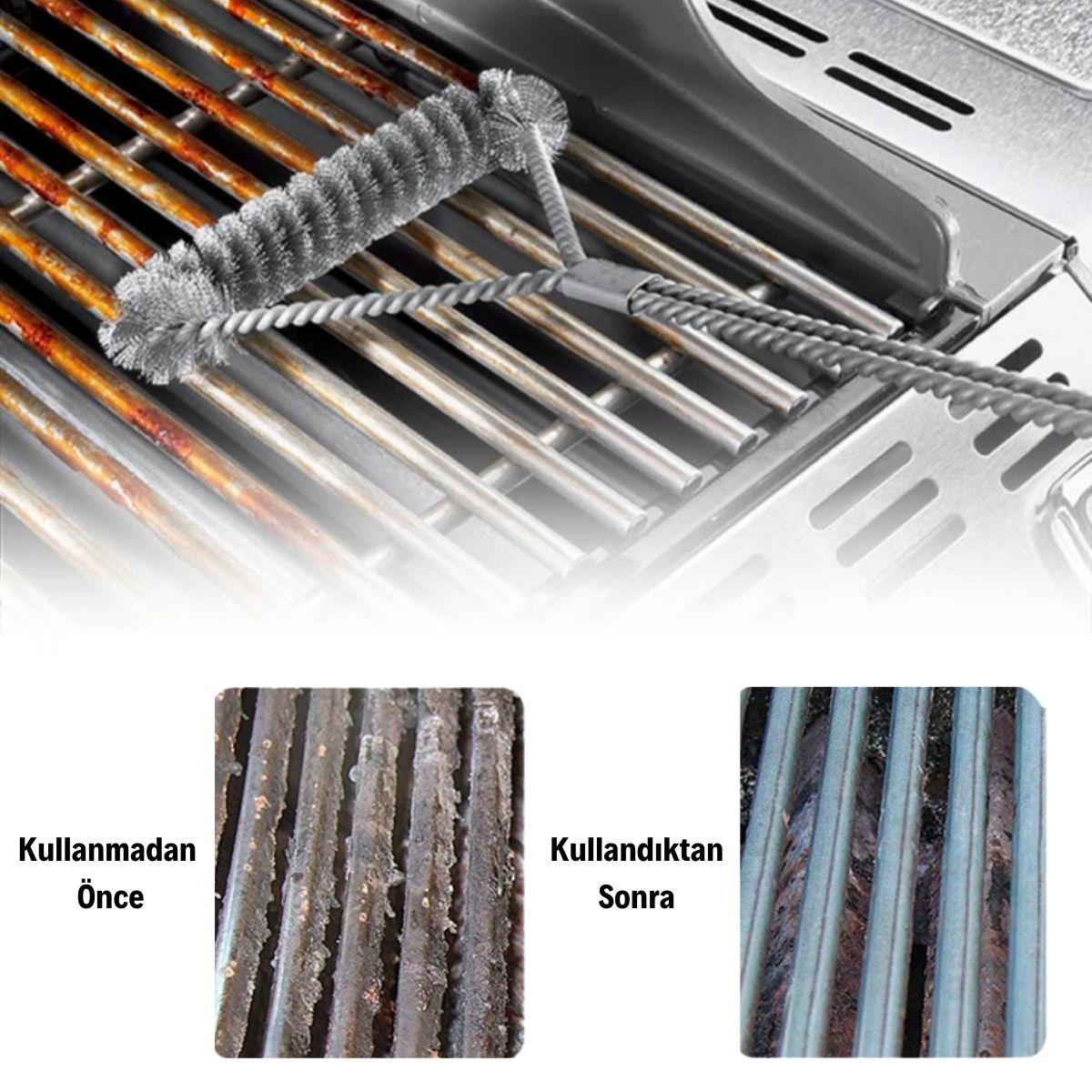 Barbekü Mangal Izgara Teli Temizlik Fırçası — Veyo — görsel 2