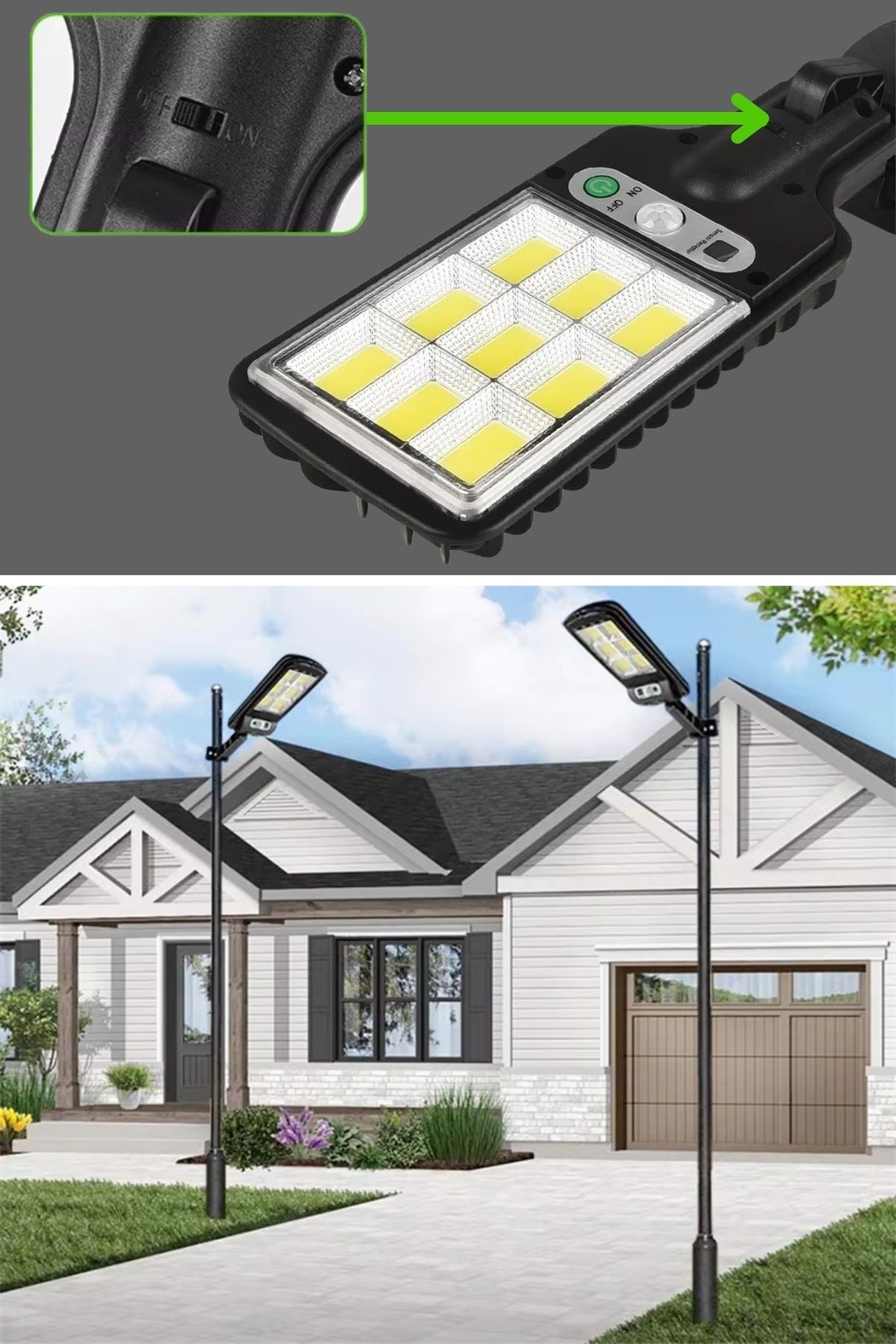 3 Farklı Işık Modlu Güneş Enerjisiyle Şarj Olan Dış Mekan Uyumlu Kumandalı Solar Duvar LEDİ — Veyo — görsel 7