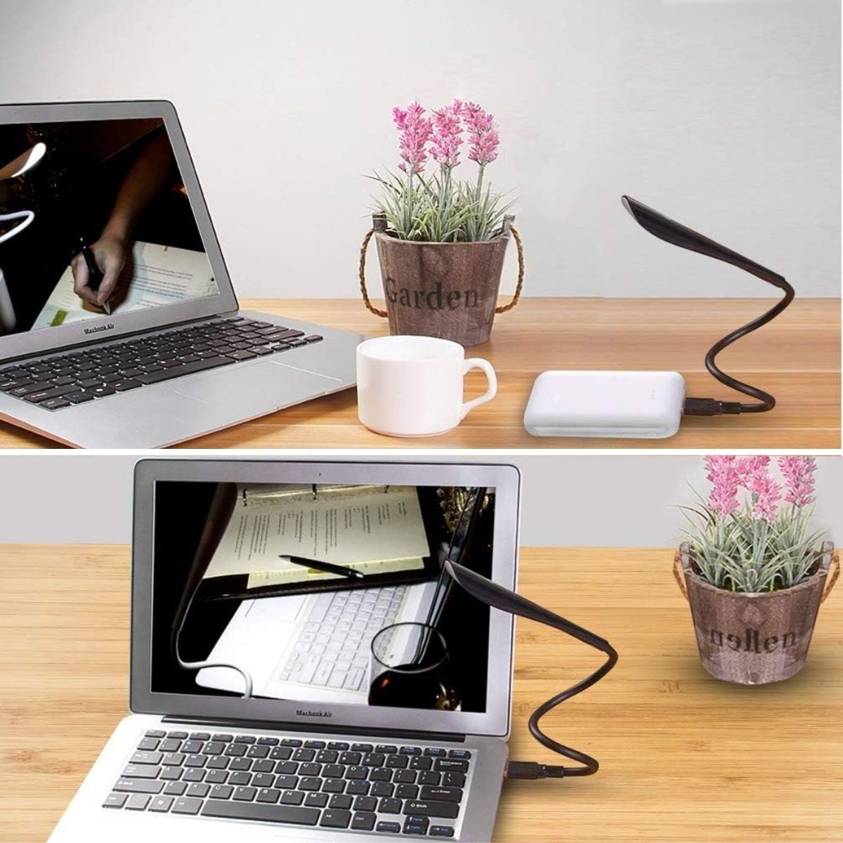 USB Girişli 14 Ledli 3 Kademeli Dokunmatik Masa/Kitap Okuma Lambası Ledi Siyah — Veyo — görsel 5