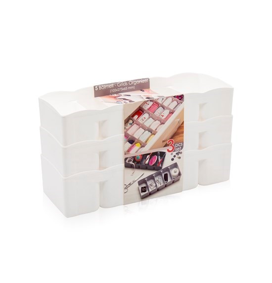 5 Bölmeli Organizer(105*275*65) 3Lü Set - 38084