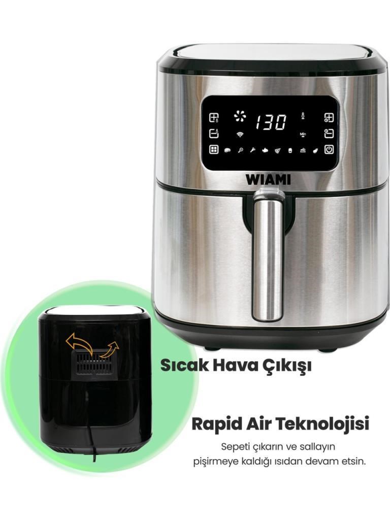 Wiami AirFryer 6.5L Akıllı Yağsız Fritöz