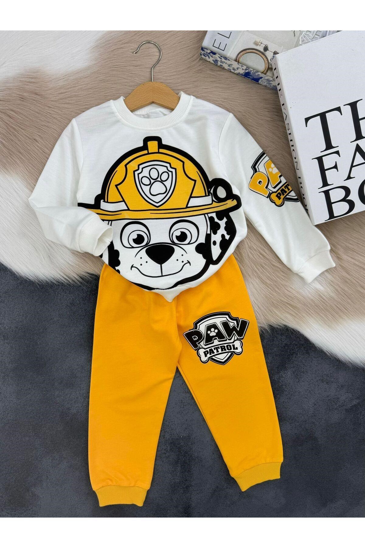 Sarı Paw Patrol Erkek Çocuk Eşofman Takımı-11-12 Yaş