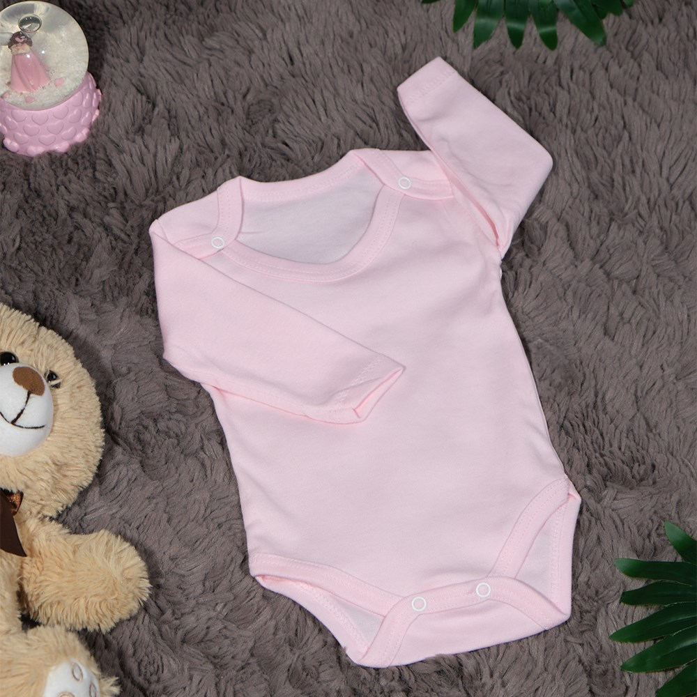Pembe Uzun Kollu Zıbın Body 0 Ay - 3 Yaş Arası-6 Ay