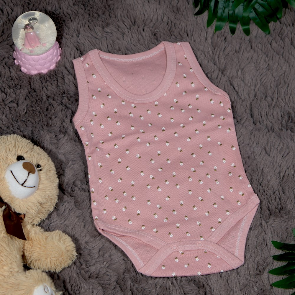 Çiçekli Askılı Zıbın Body 0 - 9 Ay-3 AY