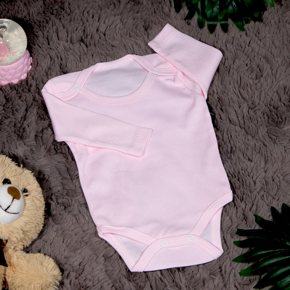 Pembe Düz Raporlu Zıbın 0 - 12 Ay-6 Ay