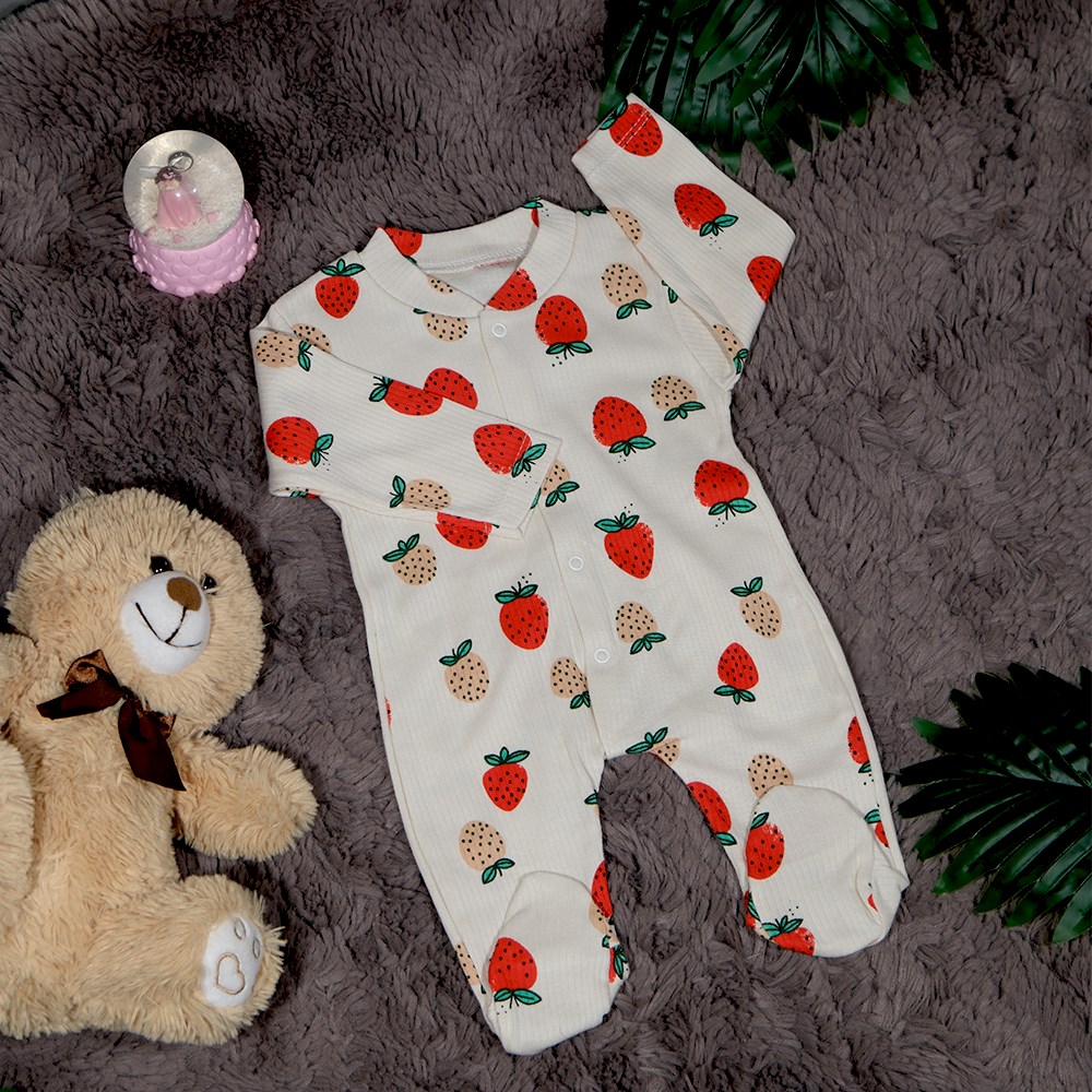 Çilekli Patikli Tulum 0 - 6 Ay-6 Ay