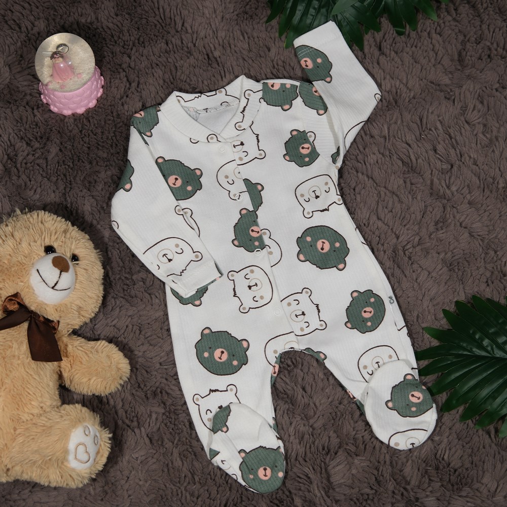 Ayıcıklı Patikli Tulum 0- 6 Ay-6 Ay