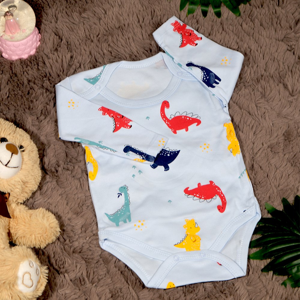 Dino Kollu Zıbın Body 0 - 9 Ay-3 AY