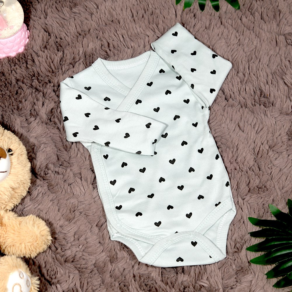 Küçük Kalpli Eldivenli Kundak Zıbın 0 - 1 Ay-Yeni Doğan