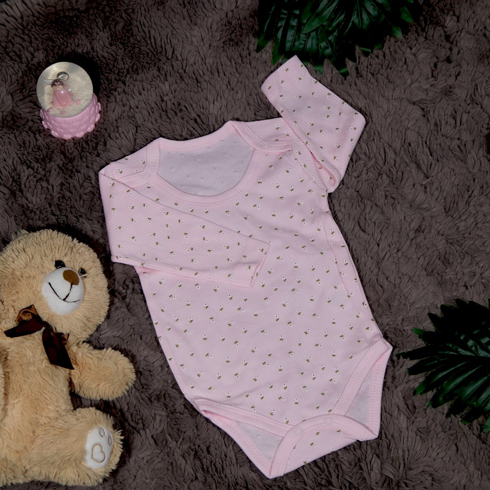 Çiçekli Uzun Kollu Zıbın Body 1 - 3 Yaş-1.5 Yaş