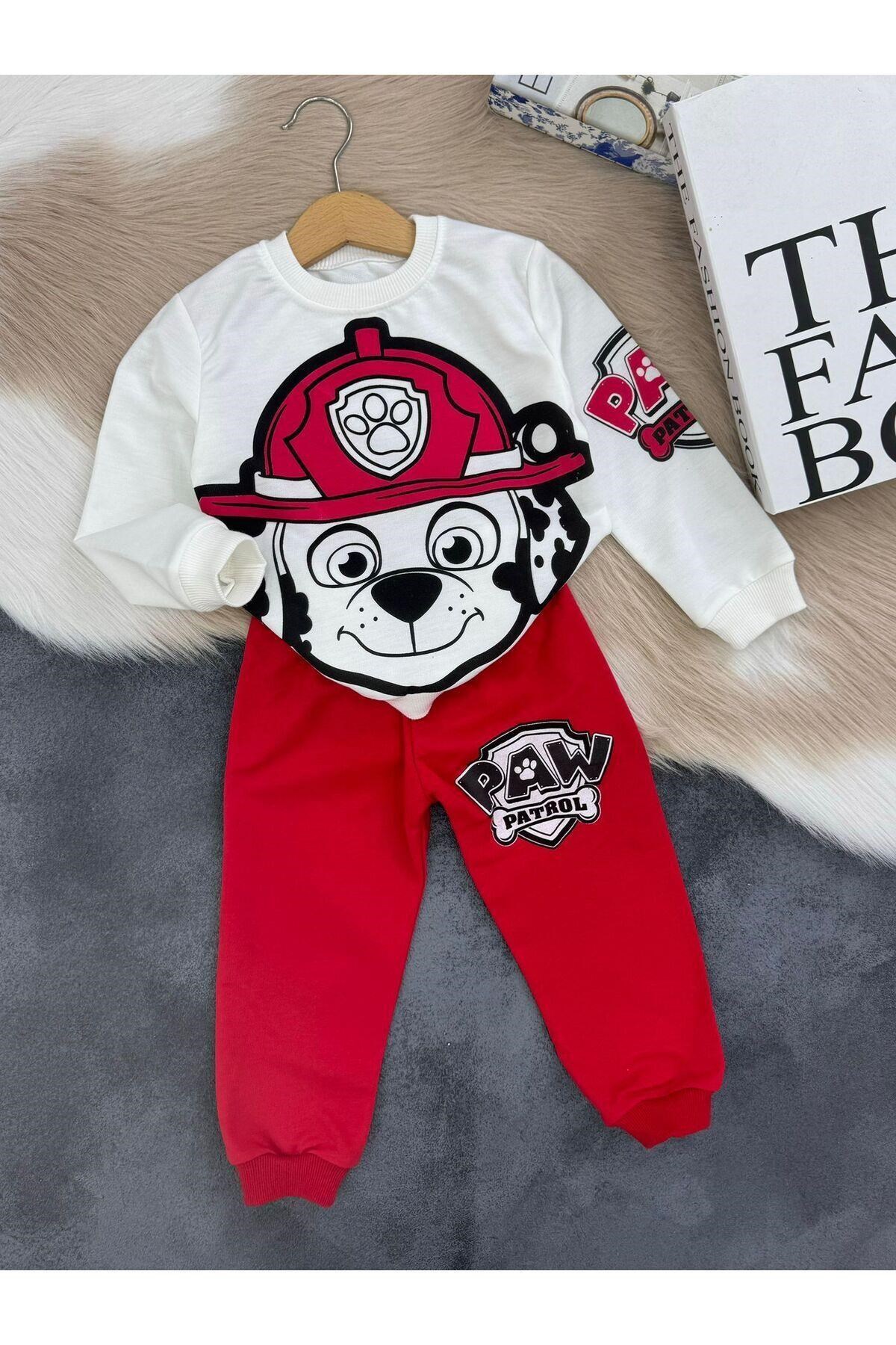 Kırmızı Paw Patrol Erkek Çocuk Eşofman Takımı-9-10 Yaş