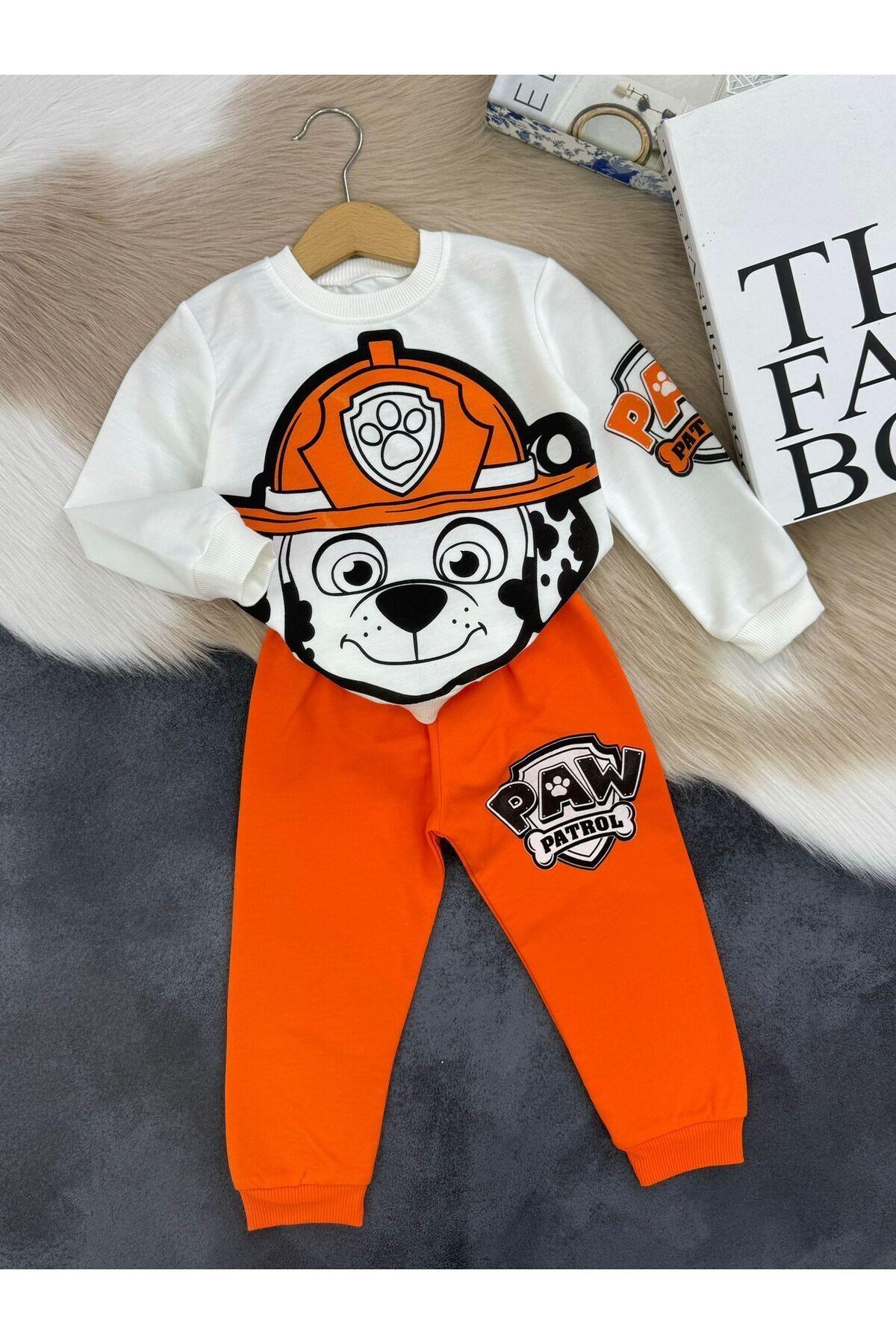 Turuncu  Paw Patrol Erkek Çocuk Eşofman Takımı-7-8 Yaş