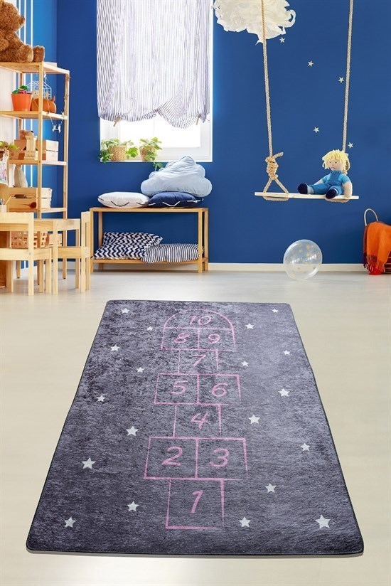 Hopscotch Grey Djt 140X190 Cm Yıkanabilir Çocuk Ve Bebek Halısı-21635