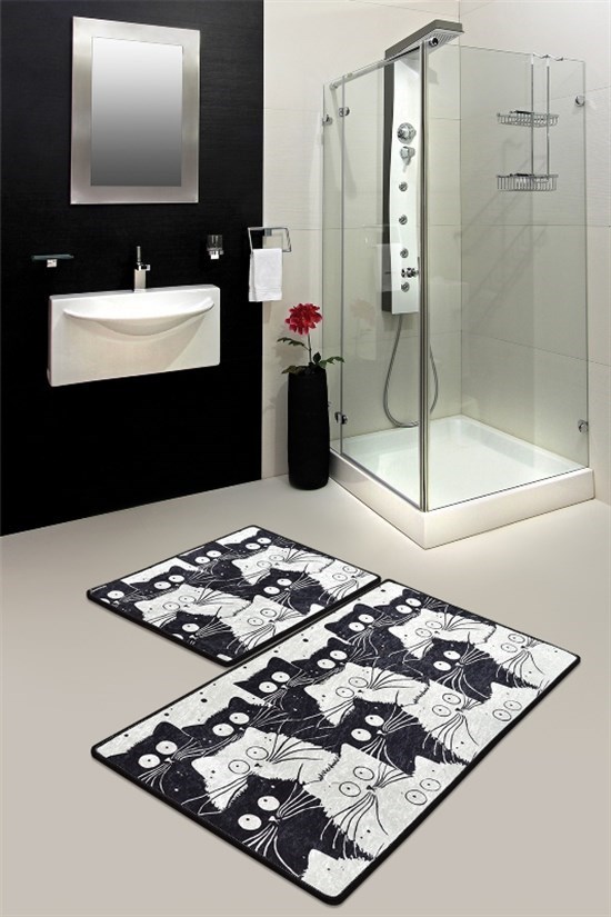 Whıte Cats Djt 2 Lı Set Klozet Takımı, Banyo Paspas Seti Halısı-23509