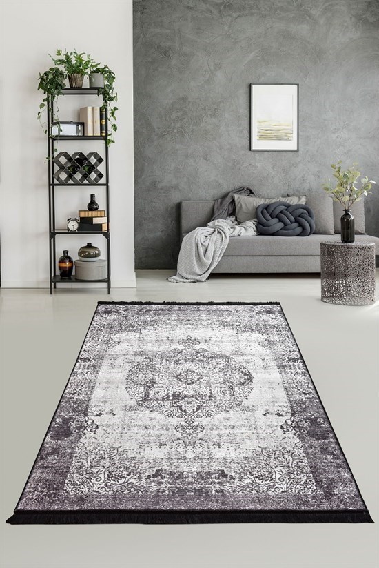 Soft Siyah Djt 120X180 Cm Dekoratif Yıkanabilir Halı-23188