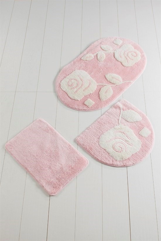 Pınkıe Pembe 3Lü Set Banyo Halısı-22776