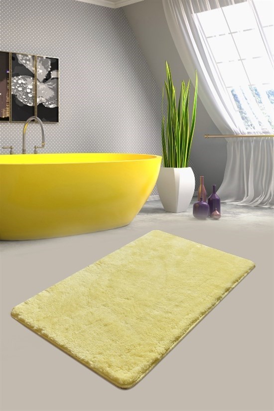 Havaı Limon 70X120 Cm Klozet Takımı, Banyo Paspas Seti Halısı-21523