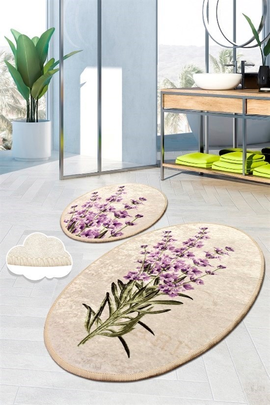 Lavender Djt 2 Lı Set Banyo Halısı, Paspas-21991