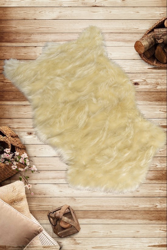 Peluş Ekru 60X90 Cm Banyo Halısı, Paspas-22711