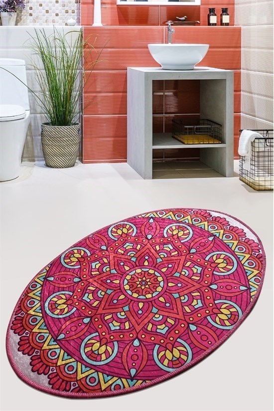 Mandala Oval Djt 60X90 Cm Banyo Banyo Paspası-22245