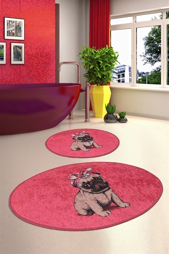 Pink Pug Djt 2 Lı Set Banyo Halısı Paspas-22818