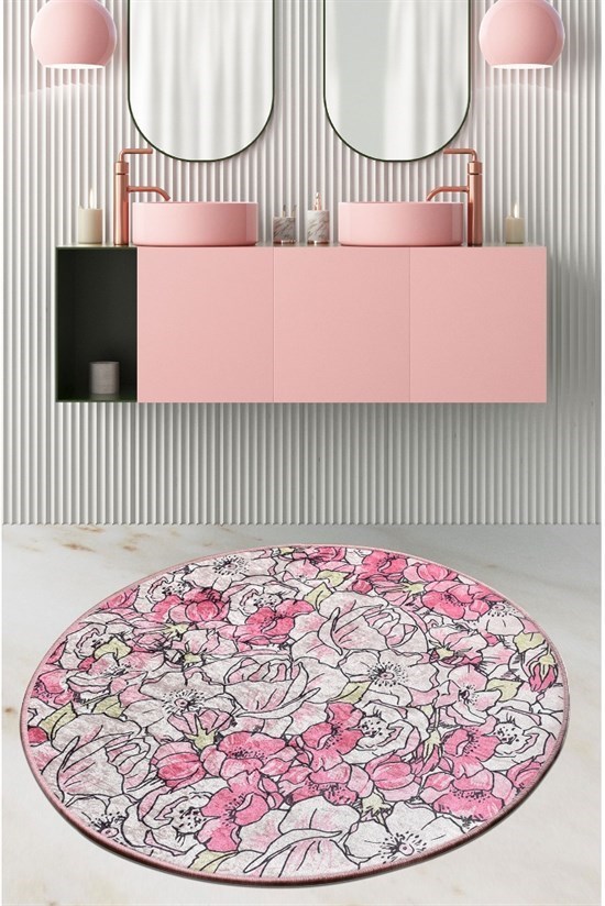 Rosa Pink Djt 200X200 Cm Banyo Paspası Klozet Takımı-22996