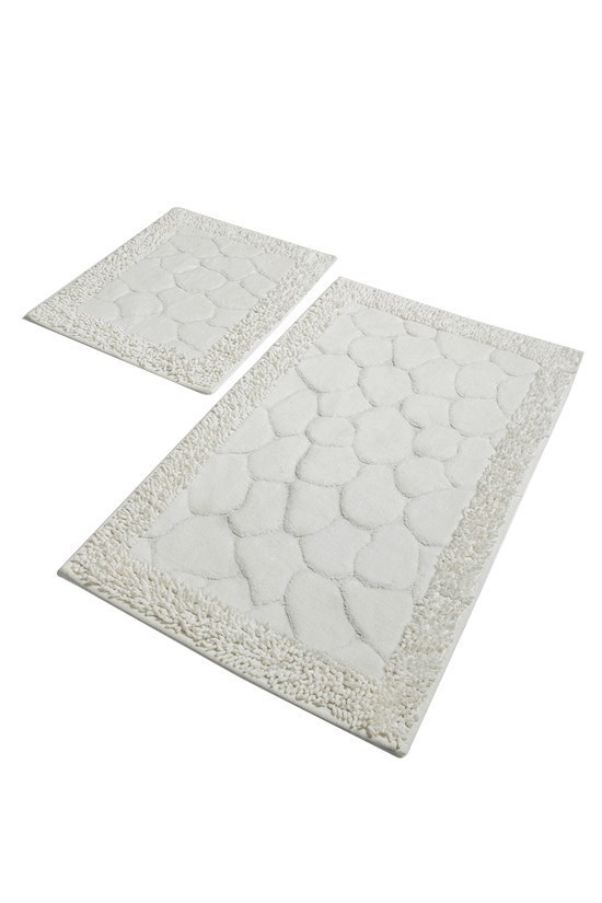 Stone Cotton Ekru 2 Li Set Banyo Halısı, Paspas-23263