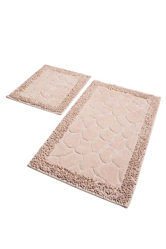 Stone Cotton Pudra 2 Li Set Banyo Halısı, Paspas-23266