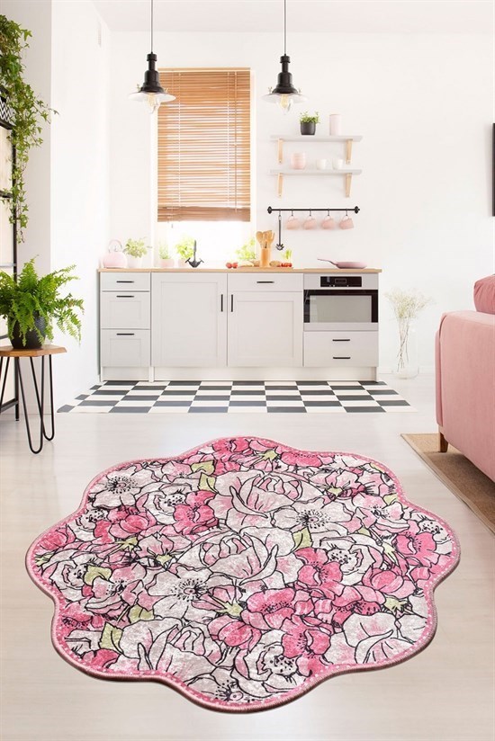 Rosa Pink Shape Djt 100 Cm Salon,Koridor, Dekoratif Modern Halı-23007