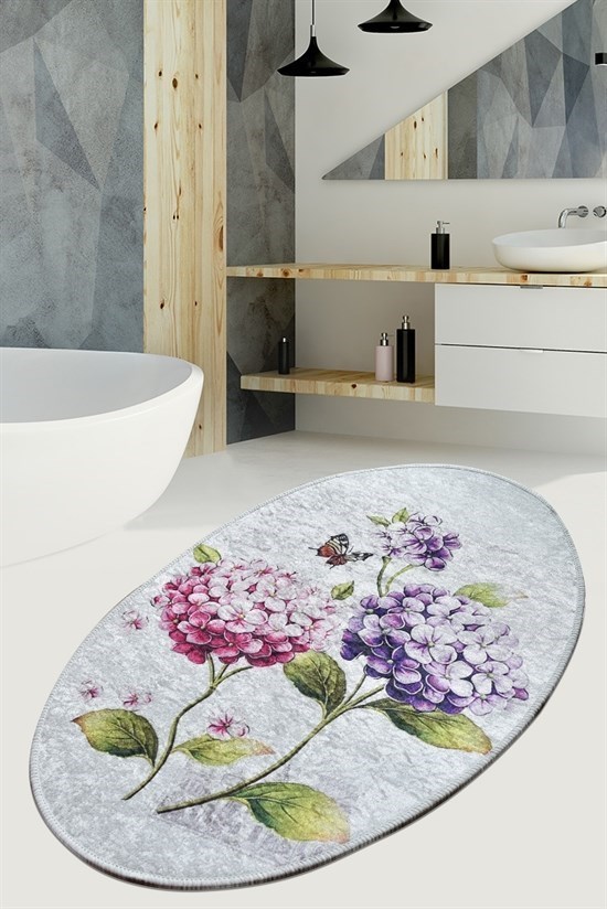 Ortanca Oval Djt 60X90 Cm Banyo Banyo Paspası-22581