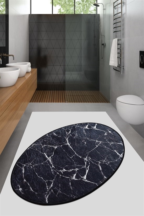 Marble Oval Djt 60X90 Cm Banyo Banyo Paspası-22275