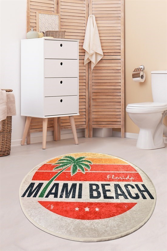 Mıamı Beach Djt Çap 140 Cm Banyo Halısı-22362