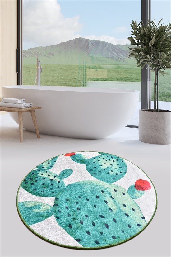 Green Djt Çap 100 Cm Banyo Halısı-21422