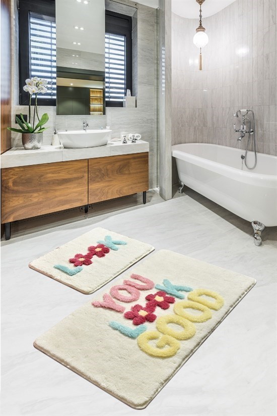 Look Ekru 2 Lı Set Banyo Halısı, Paspas-22125