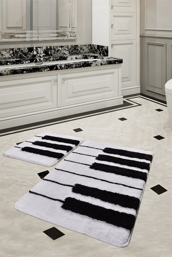 Piyano 2 Lı Set Banyo Halısı, Paspas Seti-22819