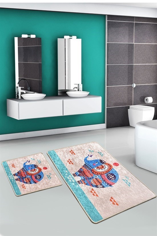 Etnic Rectangle Djt 2 Li Set Banyo Paspası Klozet Takımı-21165