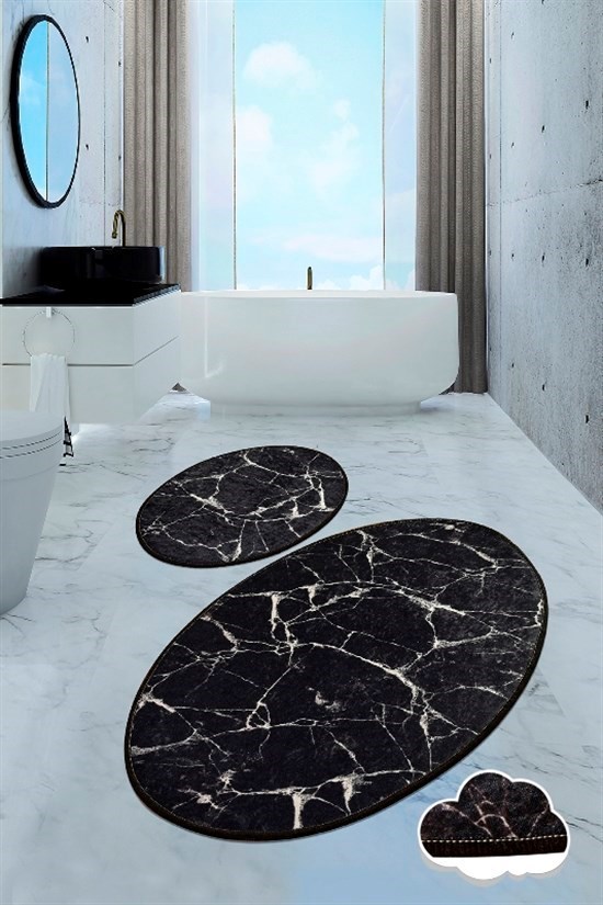 Marble Djt 2 Lı Set Banyo Halısı, Paspas-22270