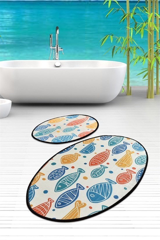 Fısh Colourful Djt 2Li Set Banyo Halısı-21233