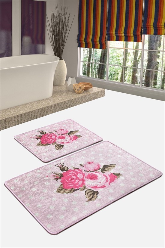 Monet Pembe Djt 2 Li Set Banyo Paspası Klozet Takımı-22444